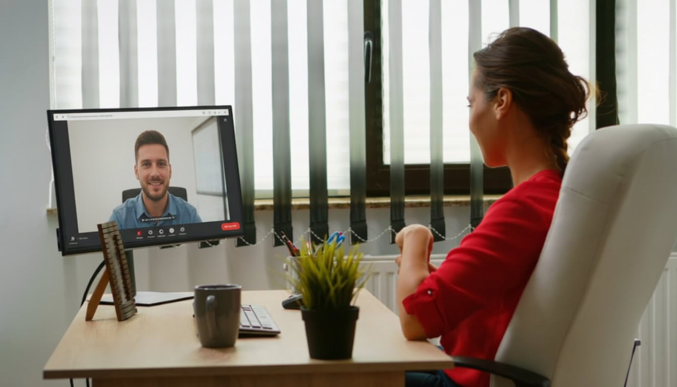 Szakértő kolléga egy online megbeszélésen